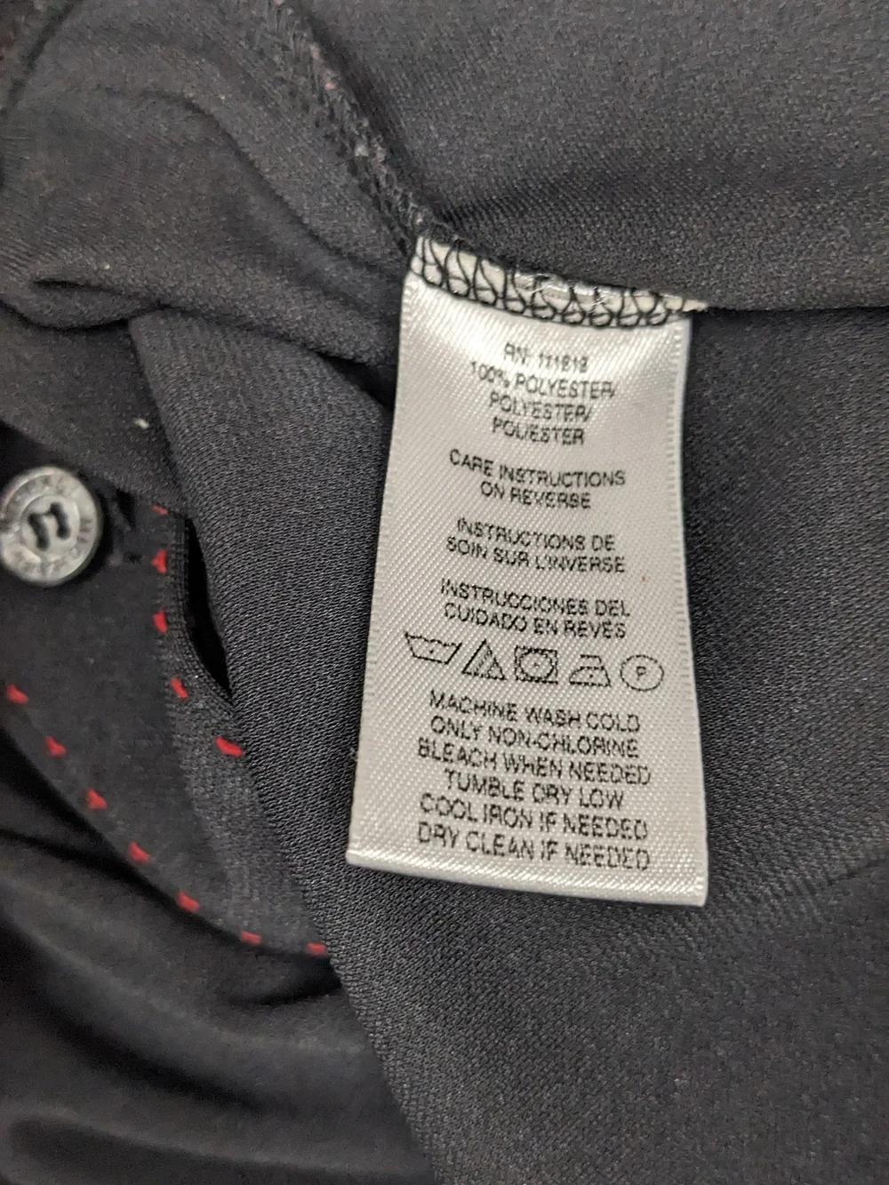 Michael Michael Kors Black Button-Down Shirt with Red Stitching